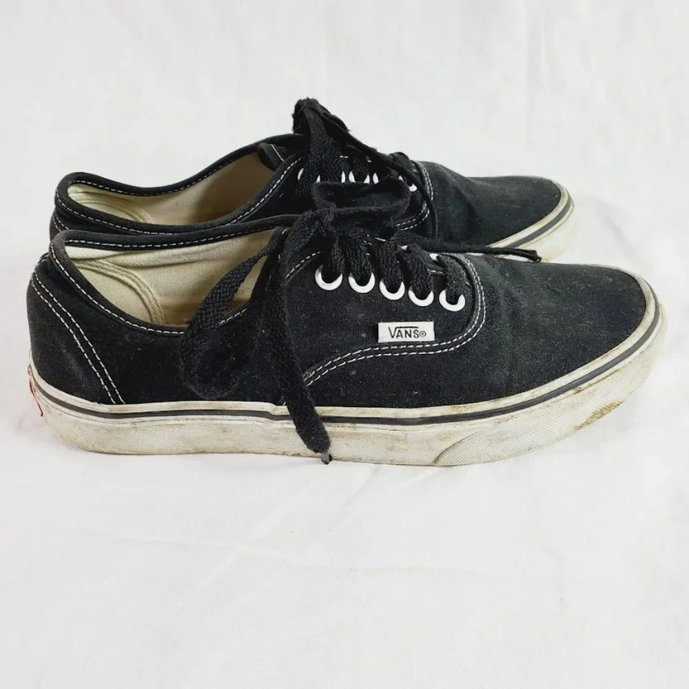 VANS Skateboarding Heavily Worn Trashed Beaters Size 7 Black - Picture 2 of 6